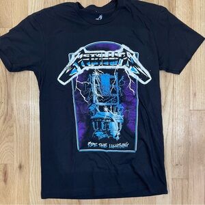 Metallica Band T-Shirt Small Black Ride the Lightning Tour Merch Metal Music